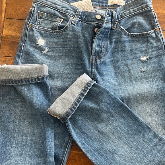 Levi’s 501 Japanese Selvedge blue denim jeans sz 26x28 distressed button fly - Picture 5 of 16